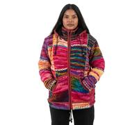 Nepal Woolen Fleece Sleeve Sweater - Sheep Wool Jacket For Women Winter, Stand Collar Front Zip Up Pullover, Multicolor, Multicolor, L