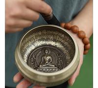 Nepalese Handmade Buddha Sound Bowl, Tibetan Buddha Pattern Copper Ornament, Suitable for Yoga, Meditation, Spa, Ear Picking