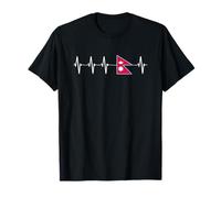 Nepalese Heartbeat I Love Nepal Flag Gift Country T-Shirt