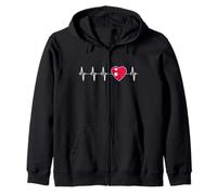 Nepalese Heartbeat I Love Nepal Flag Heart Gift Zip Hoodie