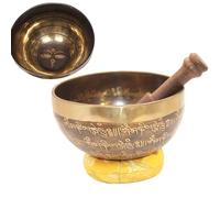 Nepalese Singing Bowl Set -(Variant: Eyes, 475g) Authentic Handcrafted Tibetan Bowls Made for Meditation, Ambient Sound for Stress Relief & Healing, Meditation Bowl with Handcrafted Wooden Striker