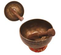 Nepalese Singing Bowl Set -(Variant: Plain, 400g) Authentic Handcrafted Tibetan Bowls Made for Meditation, Ambient Sound for Stress Relief & Healing, Meditation Bowl with Handcrafted Wooden Striker