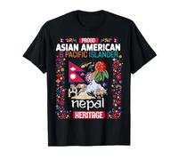 Nepali Asian American Heritage Idea for Kids Nepal Flag T-Shirt