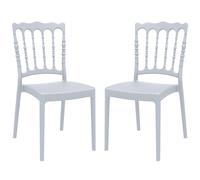 nepean silver grey outdoor polypropylene stacking side chairs in pair
