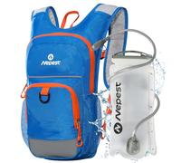 Nepest Kids Hydration Backpack, Mini Water Backpack with 1.5L Water Bladder for Hiking Cycling Running, Blue