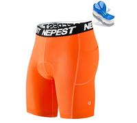 Nepest Men 4D Padded Bike Short Cycling Underwear MTB Orange/Orange, 3XL