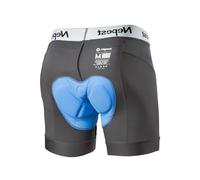 Nepest Men's Cycling Shorts 4D Padding Breathable Lightweight Elastic Biker MTB Underpants with Padded Dark Grey/White,XXL