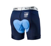 Nepest Men's Cycling Shorts 4D Padding Breathable Lightweight Elastic Biker MTB Underpants with Padded Dark Blue/White,XXL