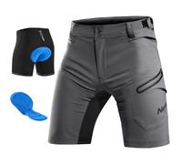 Nepest Mens MTB Mountain Bike Shorts Lightweight 3D Padding Liner Bicycle Cycling Biker Shorts with Pockets Dark Grey,XL