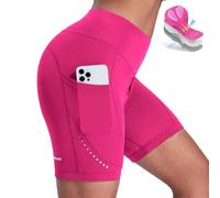 Nepest Padded Bike for Women Cycling Shorts 4D Gel Padding Bicycle Cycle Biker Biking Shorts with Pockets for Riding MTB Liner Rose Pink,X-Large