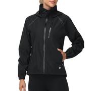 Nepest Waterproof Jacket Women Packable Waterproof Cycling Jacket Pack Away Running Cycle Hiking Rainproof MTB Reflective Breathable Packaway Rain Coats, Black, XL