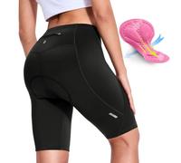 Nepest Womens Padded Bike Shorts 4D Padding Cycling Shorts with Zipper Pocket Riding Bicycle Cycle Road Biking Underwear, B-black, XL