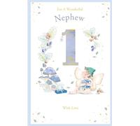 Nephew 1st Birthday Card Age 1 Catkin Pixie 9" x 6" Lovely Verse