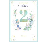Nephew 2nd Birthday Card Age 2 Catkin Pixie 9" x 6" Lovely Verse