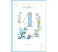 Nephew 4th Birthday Card Age 4 Pinecone Pixie 9" x 6" Lovely Verse