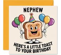 Nephew Birthday Card - A Little Toast To You - Happy Birthday Card for Nephew from Auntie Uncle, 145mm A Little Toast To You Bday Greeting Cards