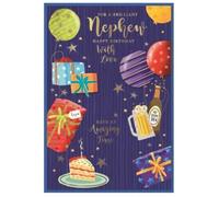 Nephew Birthday Card - Parcels Men Male - Size: 7.5" x 5.25"