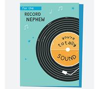 Nephew Birthday Card - Vinyl Record - Nephew. Hobby, Equipment, Unique Design, Family, Premium Greetings Card, Colourful. Made in the UK. Envelope Included (4132)