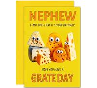 Nephew Cheesy Birthday Card - Large A5 Size - Cheese Funny Birthday Cards for Nephew