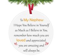 Nephew Christmas Ornaments Nephew Gifts from Uncle Aunt Inspirational Gifts for Nephew Encouragement Ceramic Hanging Ornament Gifts for Nephew Christmas Graduation Birthday Gifts Motivational Gift