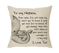Nephew Gift From Aunty Uncle - Even When I'm Not Close by I Want You to Know I Love You and I Am So Proud of You-Reminder Gift for Men Teens Boys Funny Birthday Christmas Pillow Cover Pillowcase