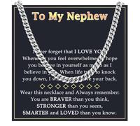 Nephew Gifts from Aunt Uncle, Nephew Cuban Link Chain Necklace for Boys | 6MM Stainless Steel Cuban Link Chain Necklace, Teen Boys Gifts for Christmas, Valentines Day, Easter, Graduation, Birthday