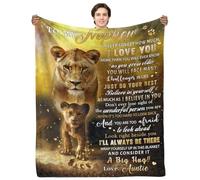 Nephew Gifts from Auntie, to My Nephew Blanket from Aunt, Nephew Gifts from Aunt, Nephew Birthday Gifts - Soft Flannel Lion Throw Blanket 50"x 60"