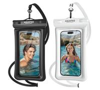 NEPHI IP68 Waterproof Phone Pouch 2 Pack-Up to 8.0"，Adjustable Neck Lanyard Floating Waterproof Phone Case for iPhone,Phone Dry Bags for Vacation Beach Pool Travel Essentials (Black White 2 Pack)