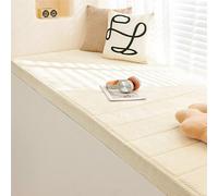 NEPHRA Bench Cushion with Removable Cover, Waterproof & Anti-Cat Scratch Thick 5cm Seat Cushion, 55D Sponge, for Indoor Kitchen Dining Patio Garden Furniture Replacement(C-White,150x55cm x5cm Thick)