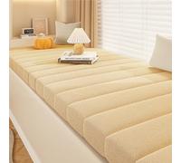 NEPHRA Bench Cushion with Removable Cover, Waterproof & Anti-Cat Scratch Thick 5cm Seat Cushion, 55D Sponge, for Indoor Kitchen Dining Patio Garden Furniture Replacement(A-Beige,55x55cm x5cm Thick)