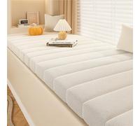 NEPHRA Bench Cushion with Removable Cover, Waterproof & Anti-Cat Scratch Thick 5cm Seat Cushion, 55D Sponge, for Indoor Kitchen Dining Patio Garden Furniture Replacement(A-White,140x55cm x5cm Thick)