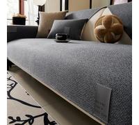 NEPHRA Non Slip Sofa Cover, Washable Furniture Protector for 2-3 Seater Couch, Non Slip L Shape Sofa Cover Made of Faux Linen, Pet Dog Sofa Protector for Leather Sofa(Blue,90x120cm)