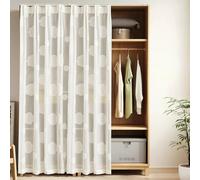 NEPHRA Self-Adhesive Wardrobe Curtain, Kitchen Cabinet Curtain with Sliding Track & No Drilling Required, Gauze Washing Machine Curtain for Doorless Cabinets, Washers & Wardrobes(White-C,70 x 80 cm)