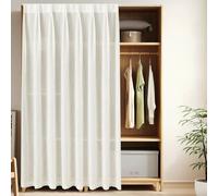 NEPHRA Self-Adhesive Wardrobe Curtain, Kitchen Cabinet Curtain with Sliding Track & No Drilling Required, Gauze Washing Machine Curtain for Doorless Cabinets, Washers & Wardrobes(White-B,120 x 60 cm)