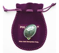 Nephrite Jade Egg, Small Size, Drilled, with Certificate and Instructons, for Experienced and Advanced Users to Train Kegel Muscles to Gain Better Bladder Control to Prevent Urinary Incontinence, Gold