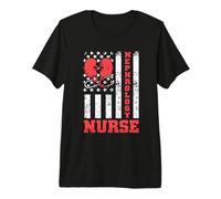 Nephrology Nurse American US Flag - Dialysis Nurse Premium T-Shirt