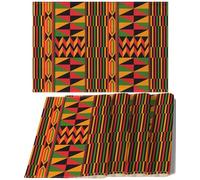 Nepnuser Kwanzaa Placemats Set of 4 Black History Month National Holiday Kente Place Mats for Home Kitchen Dining Table Decoration (12" x 18")