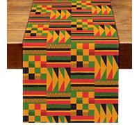 Nepnuser Linen Black History Month Table Runner Happy Kwanzaa Afro African American National Holiday Party Decoration Home Kitchen Dining Room Decor-72inches (13" x 90")