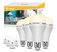 Neporal Emergency Rechargeable Light Bulbs Stay Light Up When Home Power Failure, 15W 80W Equivalent LED 1200mAh Self Charging Emergency Light Bulb for Power Outage, Camping, Tent (Warm White 4PK)