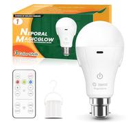 Neporal Rechargeable Light Bulb, Remote+Dimmable+3 Colors, B22 Bayonet 1PK