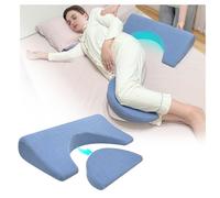 NEPPT Bed Sore Turning Wedge Pillow for Side Sleeping, Positioning Medical Wedges,Pressure Ulcer Cushion, Adult Incline Foam Wedge, Pillow for Bedridden Patients Back Pain Relief (Blue)