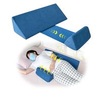 NEPPT Positioning Wedge Pillow for Bed Sores Prevention Medical Bed Wedge for Elderly Side Sleepers Body Positioners Pillow for Bedridden Turning Post Surgery Triangle Cushion Relief Back Pain (Blue)