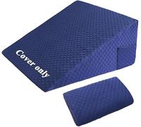 NEPPT Wedge Pillow Cover Quilted Triangle Incline Bed Wedge Pillowcase Slanted Pillow Case Protector(24"x25"x12") with Pocket & Zipper Only Replacement Cover Machine Washable