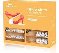 Neprock Shoe Slots Organizer, Adjustable Shoe Rack Stacker Storage Space Saver, Double Deck Shoe Rack Holder for Closet Organization (20-Pack, White)