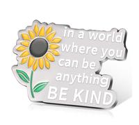 Neptniopllab In a World Where You Can be Anything Enamel Lapel Pins Gold and Colored Round Badge Pin Letter Inspirational Quote Pin Brooch Gifts Badges for BackPack Clothing Accessories Jewelry Gift