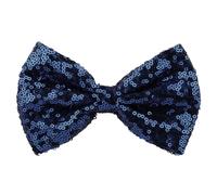 Neptniopllab Shiny Sequin Solid Bow Tie for Men Sparkling Pre-Tied Bowtie Glitter Christmas Birthday Party Fancy Dress, Navy Blue, 1pc