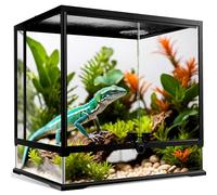 NEPTONION 43 Gallon Professional Glass Terrarium 24"x18"x24" Durable Reptile Habitat Tank with Heat Resistant Aluminum Alloy Frame, Dual Front Swinging Doors for no Jam by Sand and Other Debris