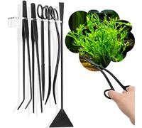 NEPTONION 8 in 1 Aquascaping Tool kit with Acrylic Storage Rack, Black Steel Aquatic Landscaping Equipment Fish Tank