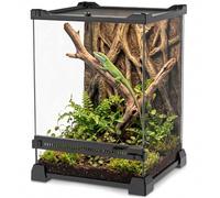 NEPTONION 8"x8"x12" Reptile Terrarium, Single-Door Glass Arboreal Vivarium for Small Arboreal Lizards Such as Small Day Geckos, with Lock, Cable Port & Waterproof Deep Base Below Front Door