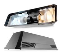 NEPTONION Dual Lamp Hood for Reptile Terrariums, UVB + Heat Fixture | Dual E26 sockets, independent switches, reflective aluminum interior and side vents; supports UVB + heat setups, 60W max each